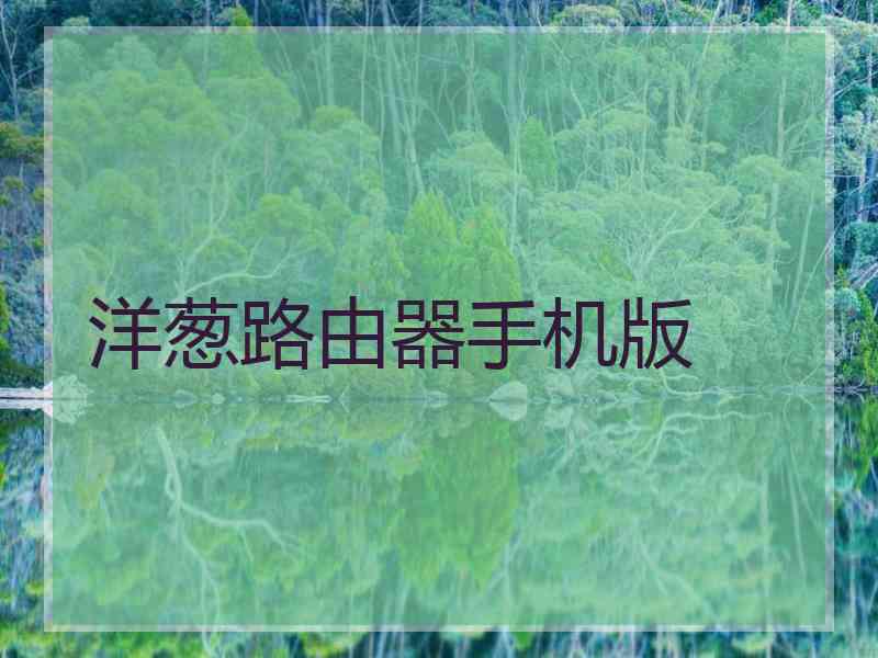 洋葱路由器手机版