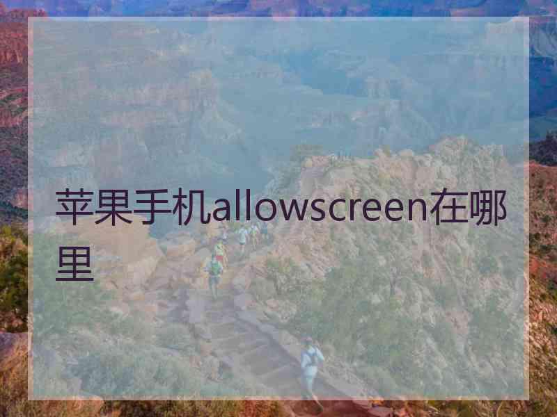 苹果手机allowscreen在哪里