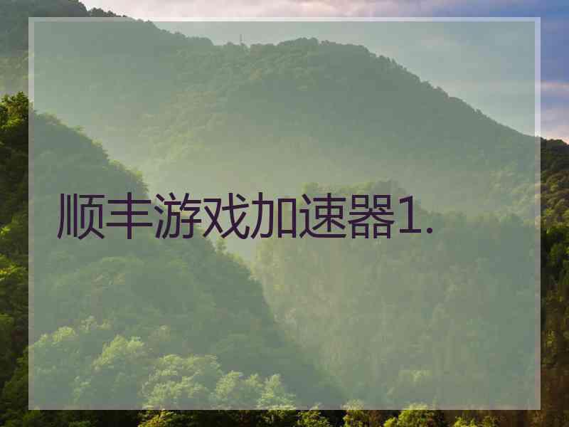 顺丰游戏加速器1.