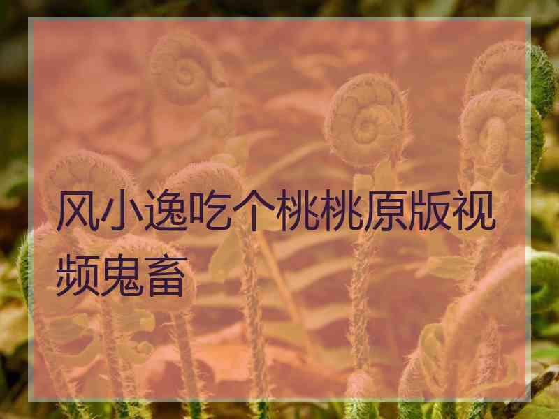 风小逸吃个桃桃原版视频鬼畜