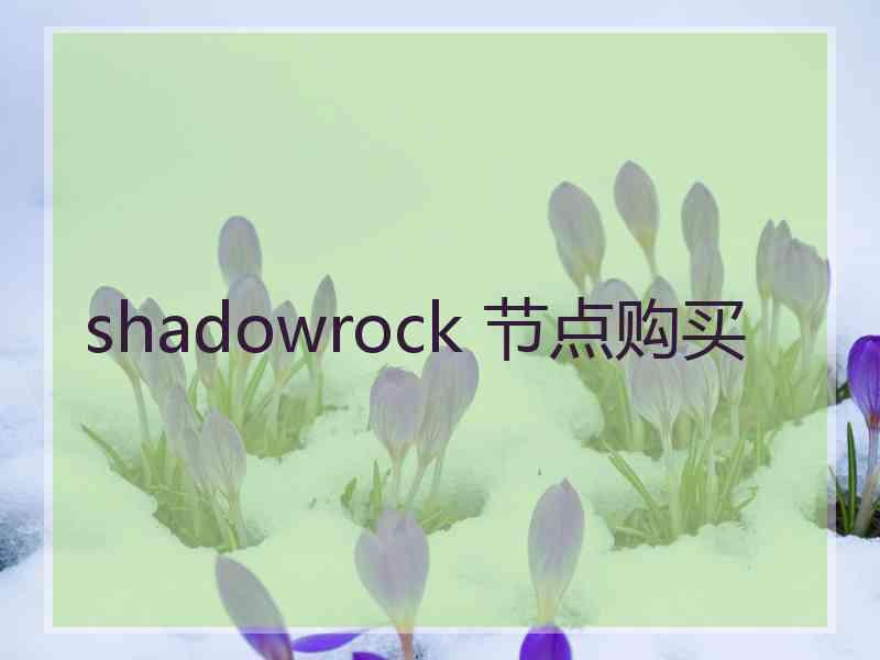 shadowrock 节点购买
