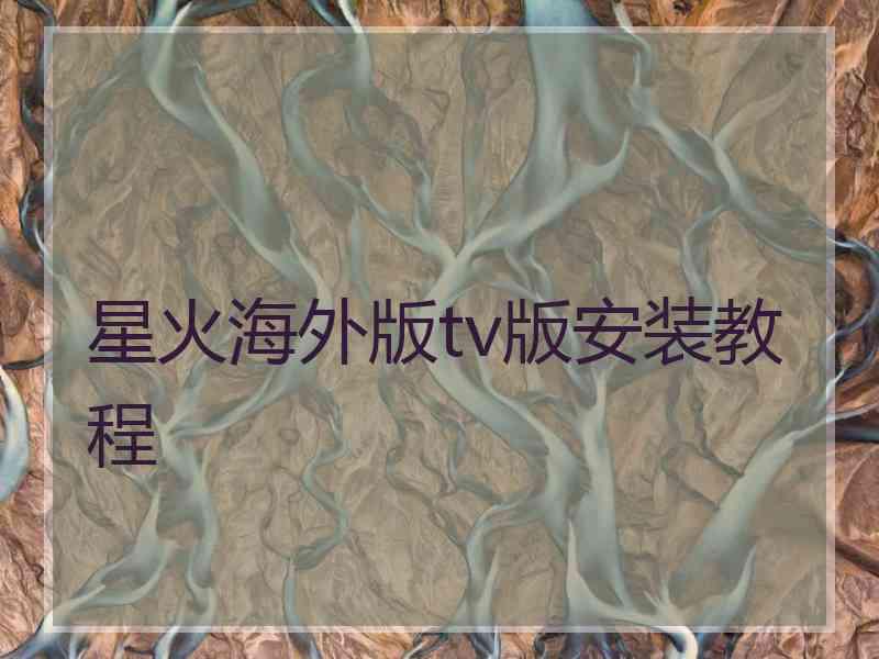 星火海外版tv版安装教程