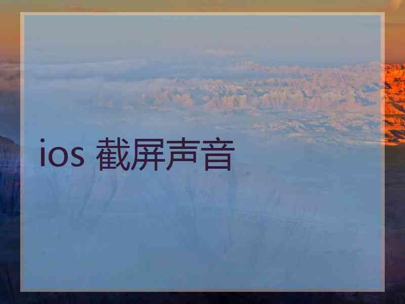 ios 截屏声音