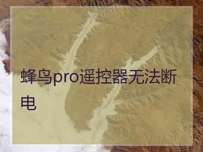 蜂鸟pro遥控器无法断电